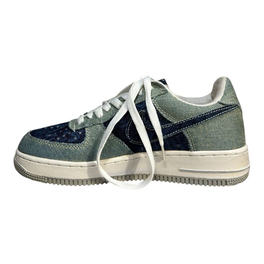 Nike Air Force 1 Low Premium Denim 308837-041 Men 7 / W 8.5 EUC 2005 - Picture 6 of 15